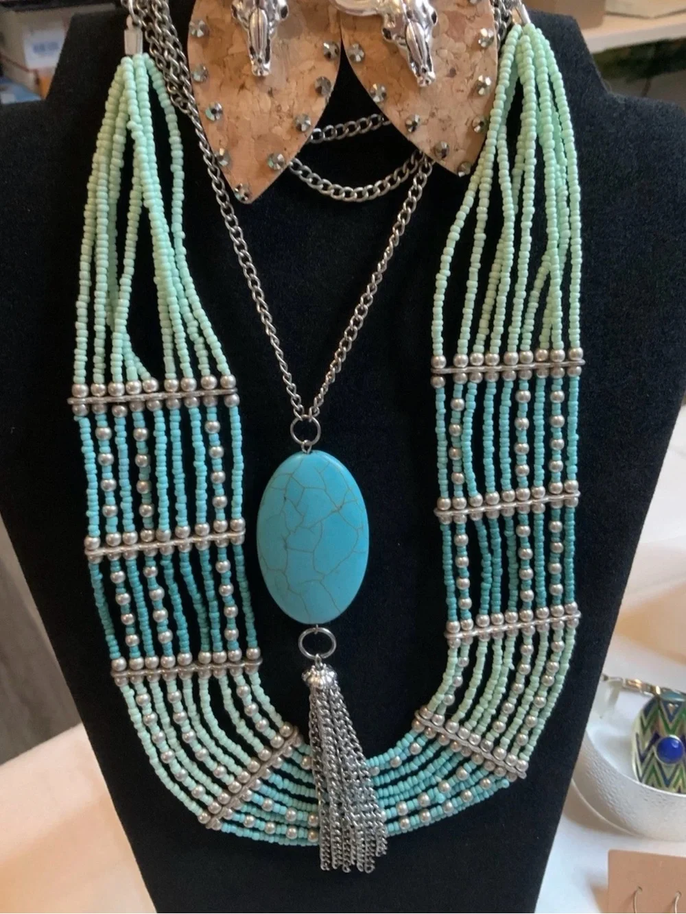 Southwestern Sculpture with Fashion Jewelry Mixed Lot 55+Pcs